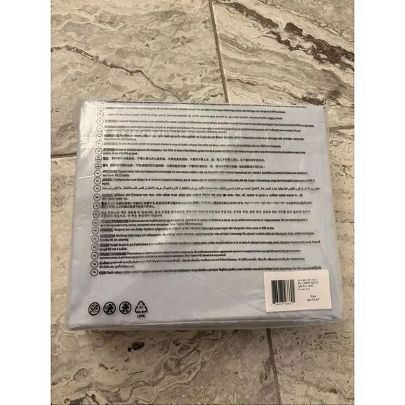 NEW Ralph Lauren Home RL Linen Solid Sheeting, true sky blue queen flat sheet, $ - Picture 4 of 6